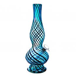 12” Striped Hour Glass Thick Base Water Pipe