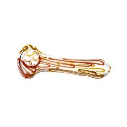 4” Striped Clear Spoon Hand Pipe